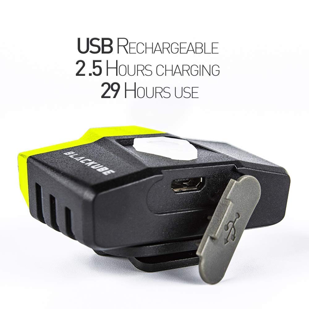 BLACKUBE Rechargeable CapHat Light Clip with Motion Sensor, Bright, 29-Hour Illumination, Fishing Light, Green