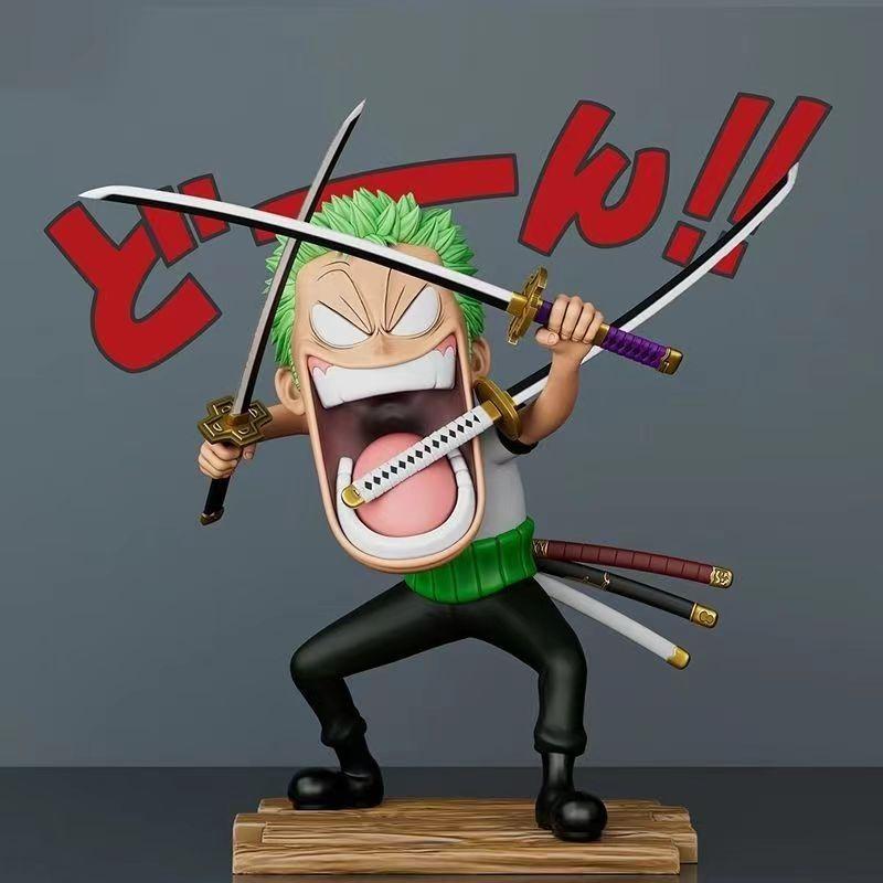 New 15cm One Piece Anime Figures Three Captains Sanji Monkey D Luffy Roronoa Zoro Action Model Hungry Trio PVC Model Playthings Presents