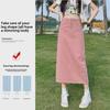 2024 Women's High Waist Pink A-Line Denim Skirt - Slim, Lightweight, Summer Style with Small Split