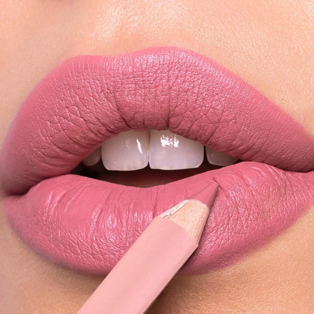 Lápis de Lábios Mat à Prova d'Água Duradouro de Madeira Delineador Natural para Lábios Contorno Labial Rosa Nude Maquilhagem 12 Cores