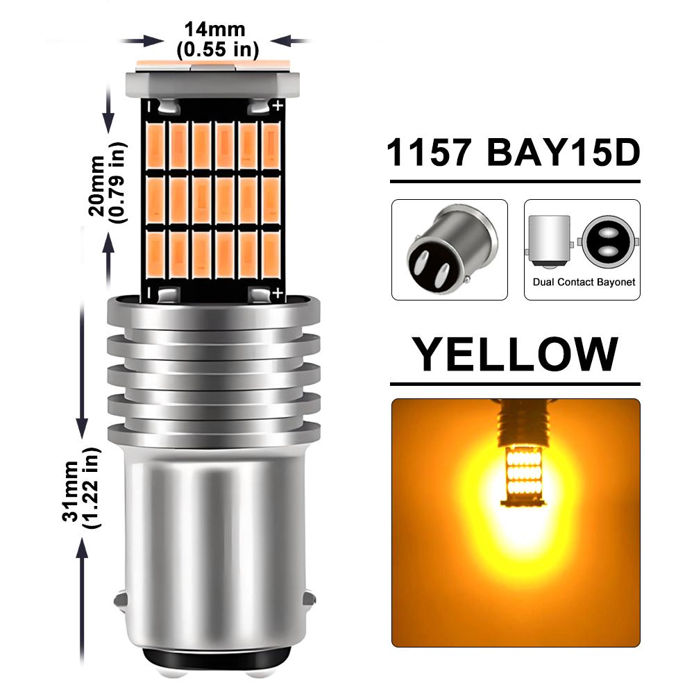 2/4/8 PCS P21W Ba15s 1156 1157 Bay15d LED Bulb Canbus 12V 24V 4014-45SMD 6500K White Car Turn Signal Backup Brake Parking LightsTurn Signal 2