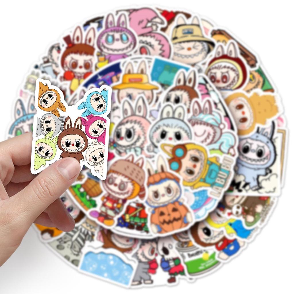 50 Cute Labubu Graffiti Stickers for Water Bottles, Phone Cases, and Notebooks