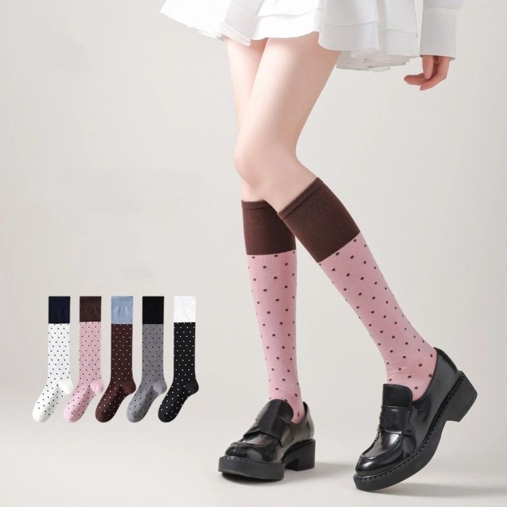 Korean Style Knee Socks Color Matching Women Stockings Fashion Long Socks  Women