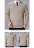 Men's Winter V-Neck Knit Sweater for Casual or Business Wear