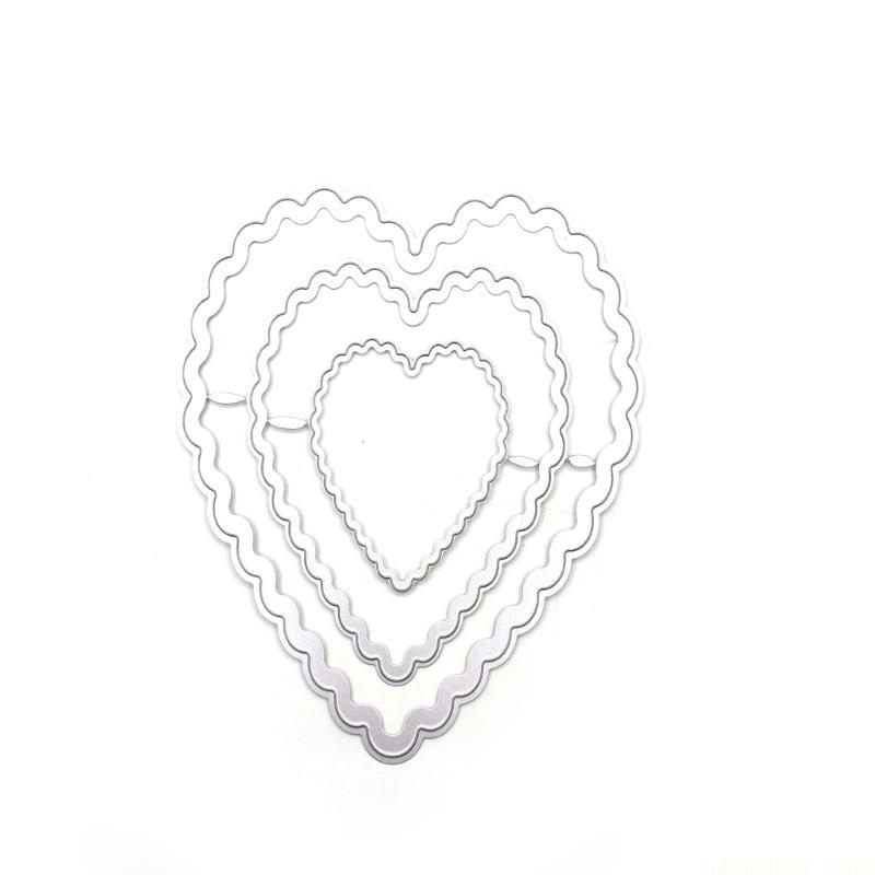 QX2E Heart Cutting Dies Embossing Stencils Cards Decorations Wedding Metal Die Cuts