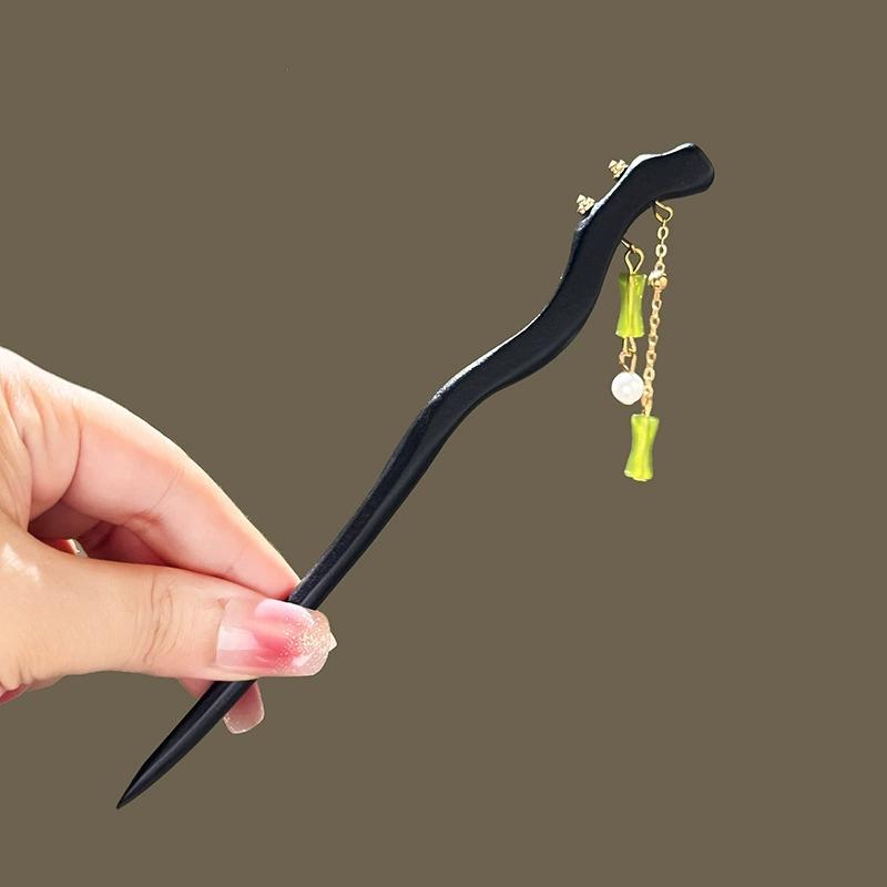 Nouveau Style Chinois Éventail Banane Gland Bâton à Cheveux Gland Fleur Costume Ancien Hanfu Vintage Accessoires Bâton à Cheveux Bombé Cadeaux