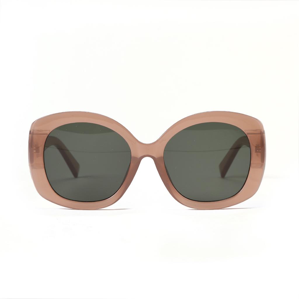 Glasses 3940 Round Large Frame Retro Sunglasses, Macaron Cream Trendy Sunglasses