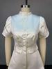 2025 Summer Women's Niche Puff Sleeve Buttoned Waist-Cinching Suit Top