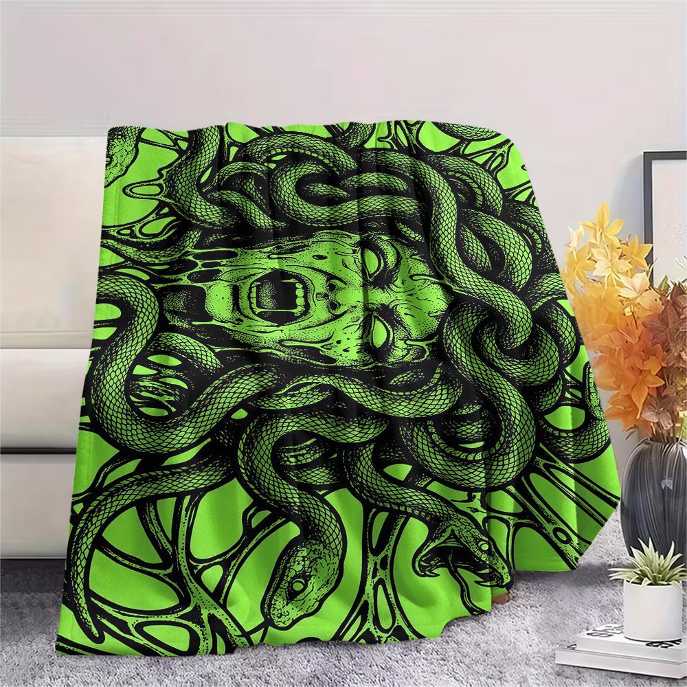 Green Mucus Reaper Print Flannel Blanket,High quality Comfortable for All Seasons,Home Decor,Warmth and Comfort,Perfect for Christmas Gifts