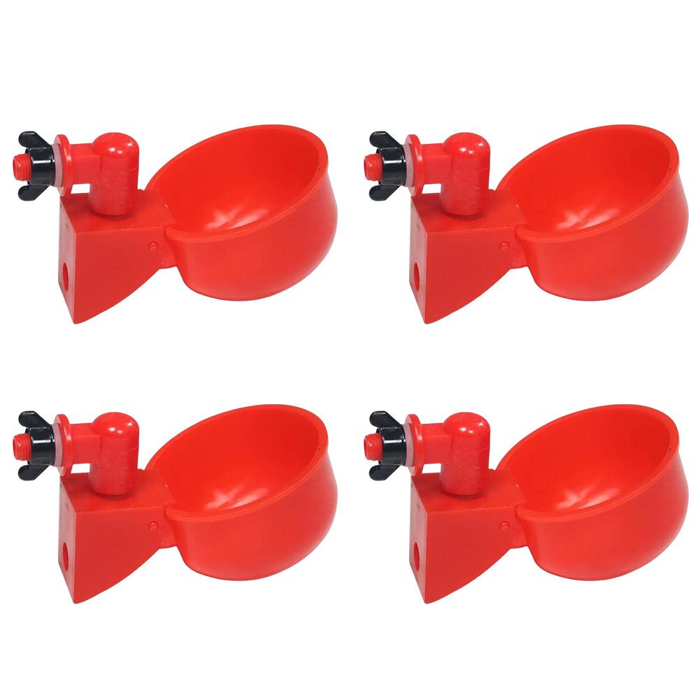 4Pcs Chicken Water Cup Versatile Automatic Drinking Cups Water Feeder for Chicken/Duck/Birds/Turkey/Rabbit