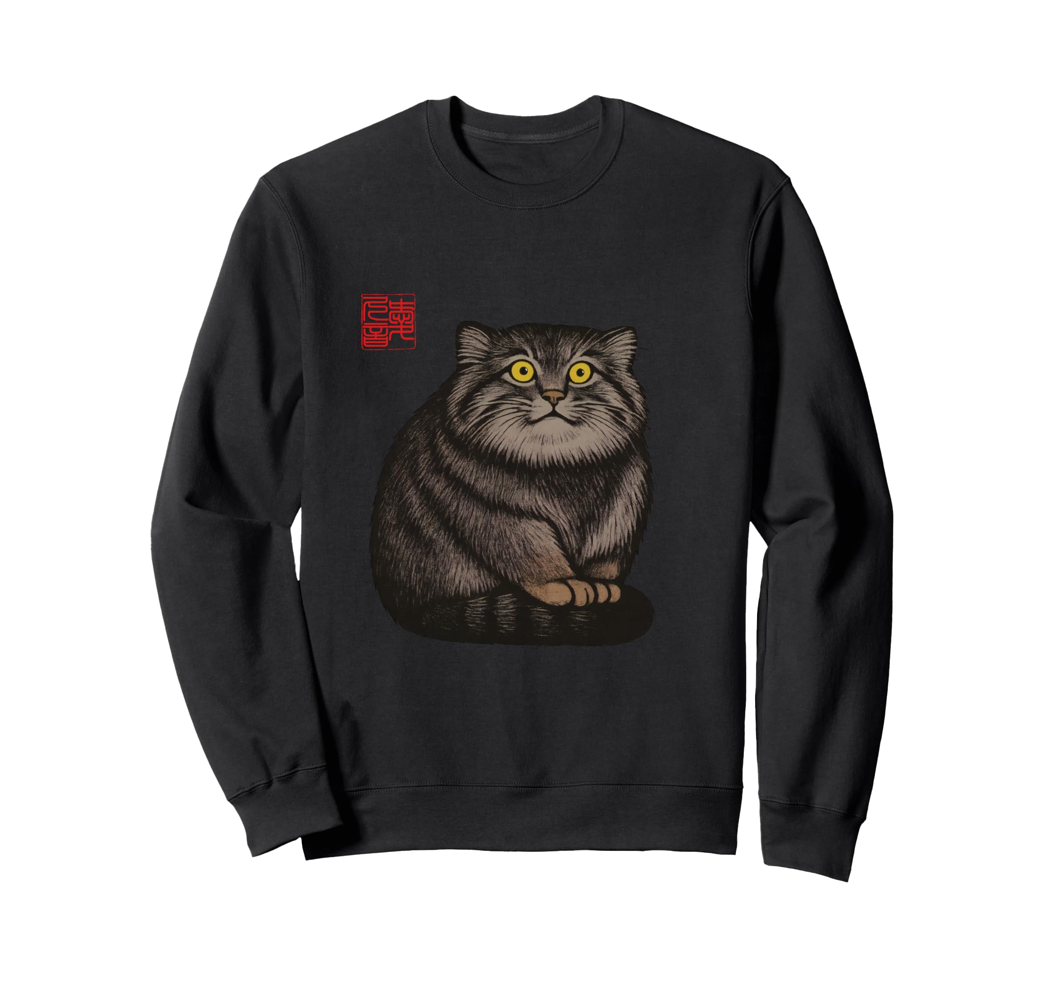 

Свитшот Zen Cat Минималистичное искусство с животными, вдохновленный Палласовым (Манул) Суми-э