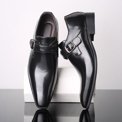 Men's Casual Business Leather Shoes Dress Office Formal Men Retro Buckle Slip-on Oxfords Shoe Mens Outdoor Wedding Party Flats