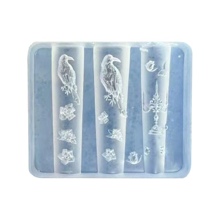 Gothics Styles Silicone Nail Designs Mould Producing Reusable Floral Candleholder Nail Charm 1