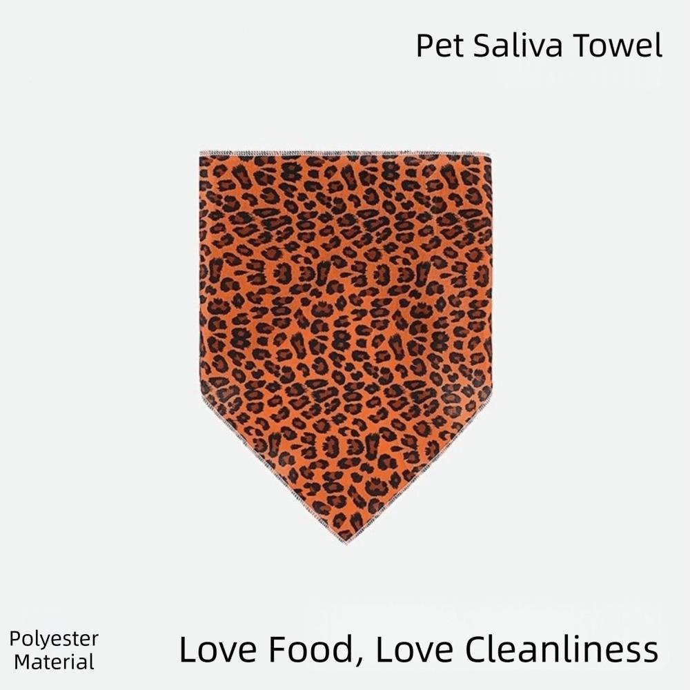 Multipurpose Leopard Print Saliva Towel Adjustable Cat Saliva Towel Pet Triangle Scarf  Party
