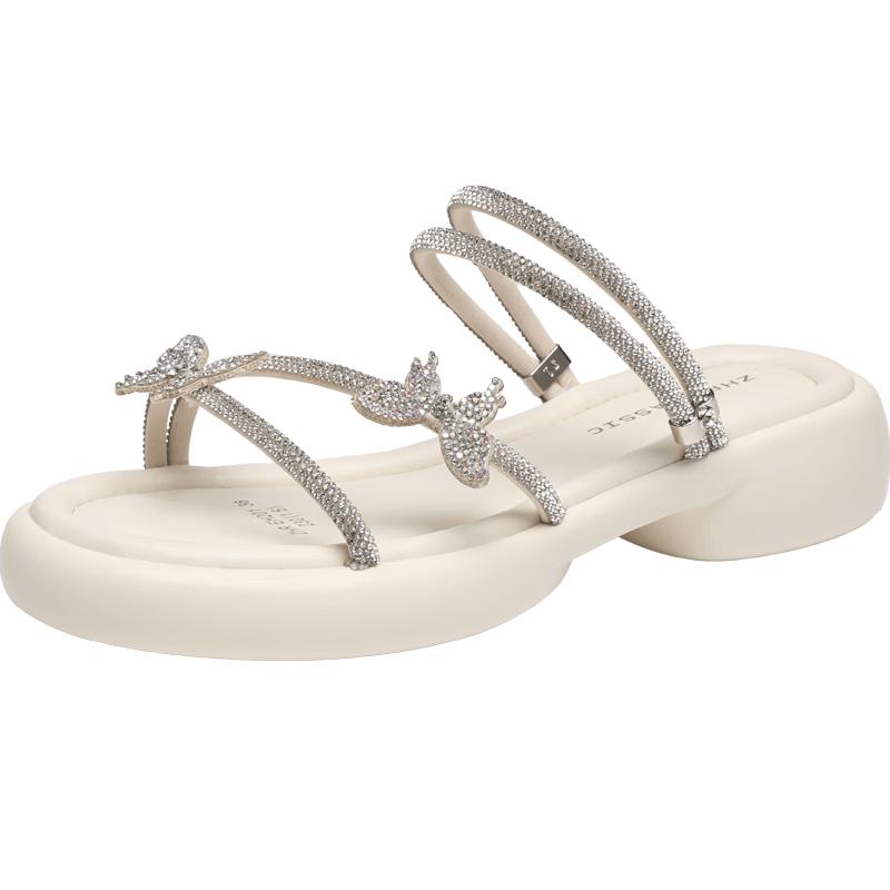 ZHR Women s Fairy Style Convertible Thick-Sole Sandals EH201 40 бежевый