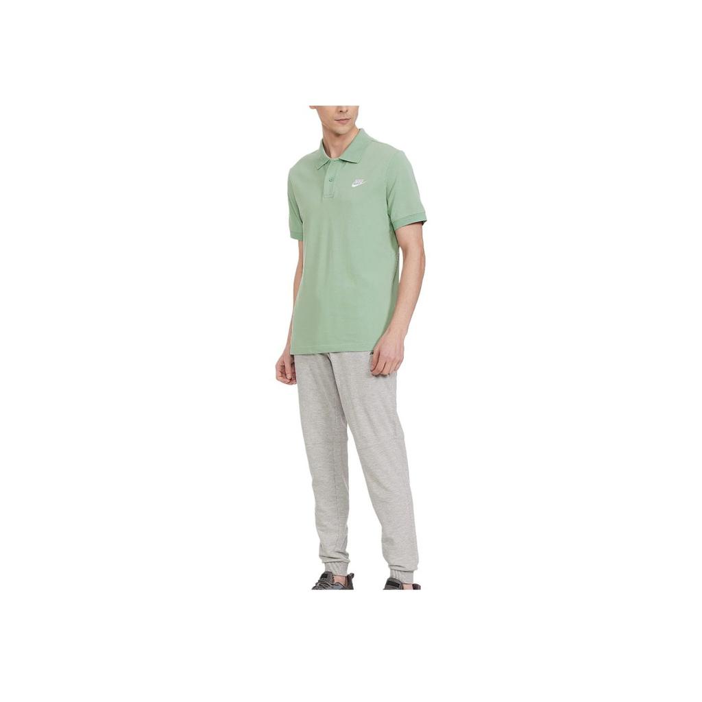 Nike Logo Embroidered Pullover Sports Short Sleeve Polo Shirt Men Polo Shirts Gray Green CJ4457-006