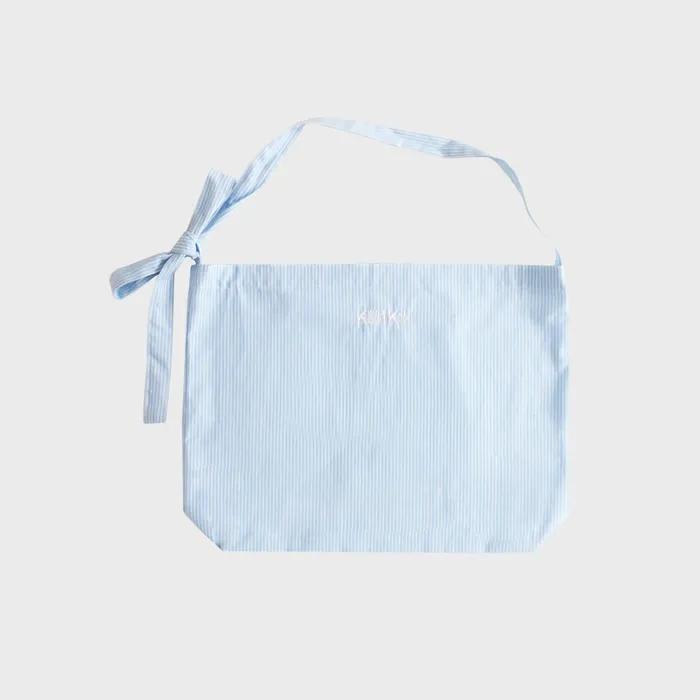 Basic Eco Bag [Can Be Worn As Shoulder or Crossbody] - Blue Stripe