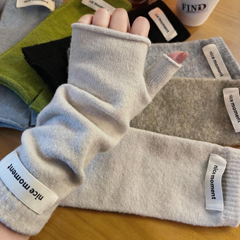 Long Fingerless Mittens Women's Winter Warmer Gloves Fashion Arm Sleeves Casual Goth Wrist Sleeves Christmas Glove