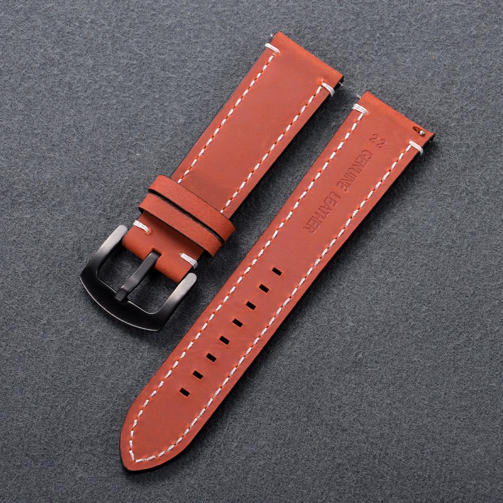 Cowhide Genuine Leather 19mm 20mm 21mm 22mm 24mm Universal Watch Band 18mm for CASIO Men Women for HuaweiGt2/Gt3 Wrist Bracelets