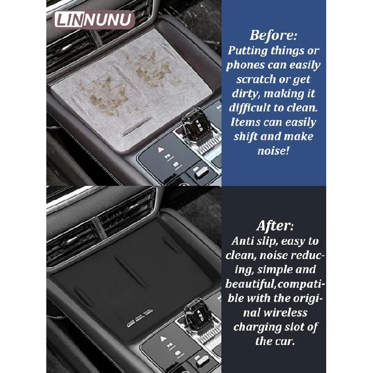 Linnunu Fit for Byd Sea Lion 07Ev2024 Automotive Interior Accessories Central Control Wireless Charging Silicone Mat Central Protective Mat Anti-Slip