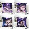 Honkai Star Rail The Herta Cushion Cover Eco Linen Pillow Case DoubleSided Print Breathable Durable Zipper Home Decor Gift
