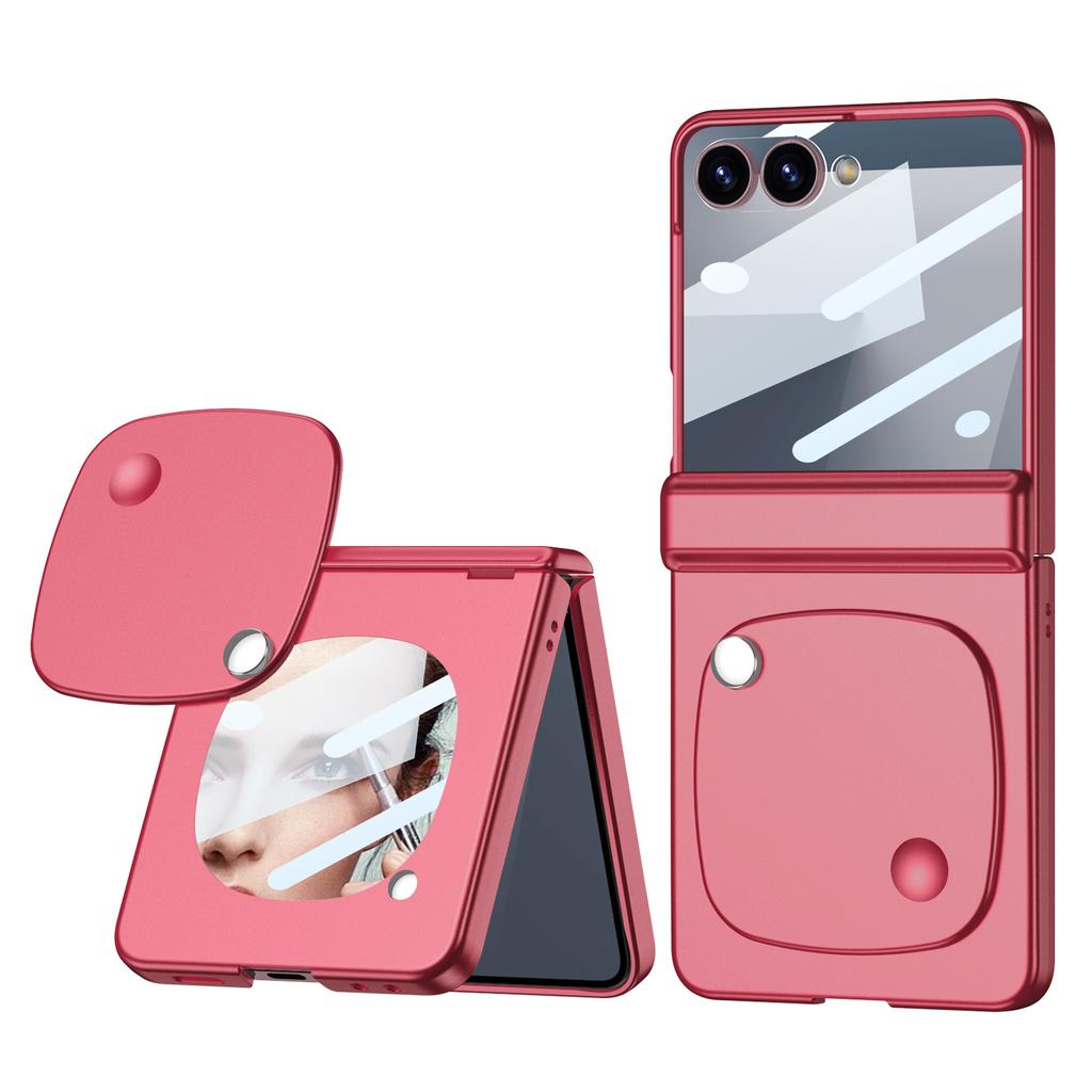 GKK For Samsung Galaxy Z Flip7 5G Case with Mirror Magnetic Folding Hinge PC Tempered Glass Phone Cove