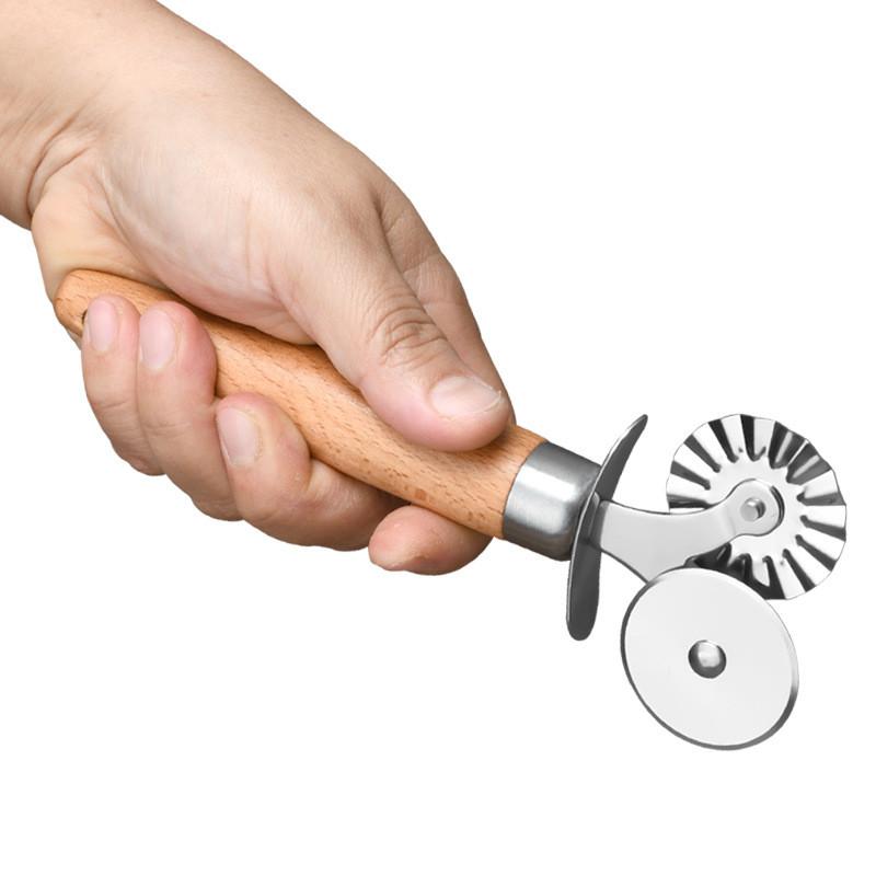 Double Wheel Embossing Cookie Cutter For Baking And Pasta Making Kitchen Tool