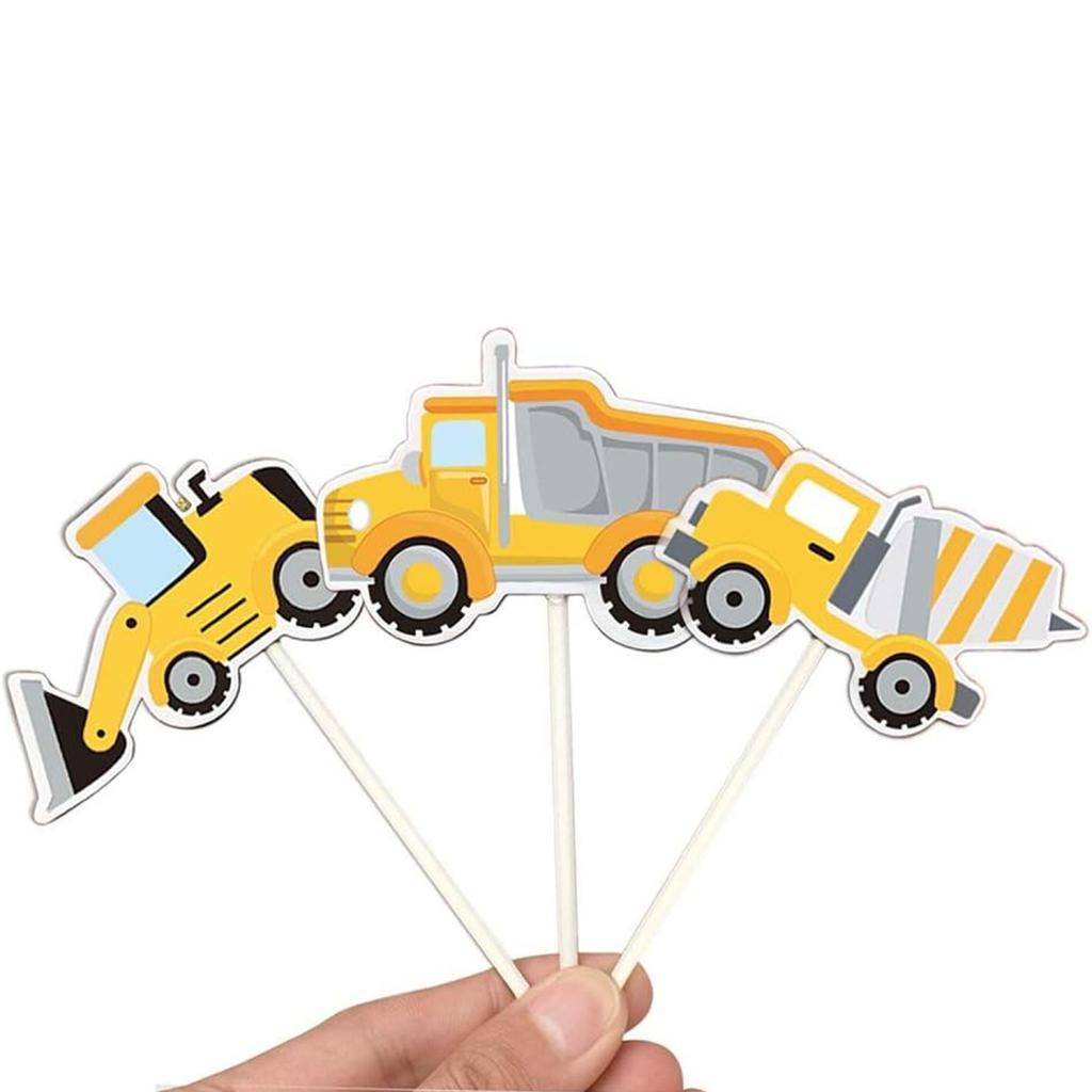 Baustellen Cupcake Topper Picks Kipper Bagger Traktor Kuchen Topper für Kinder Geburtstag Babyparty Party Dekorationen