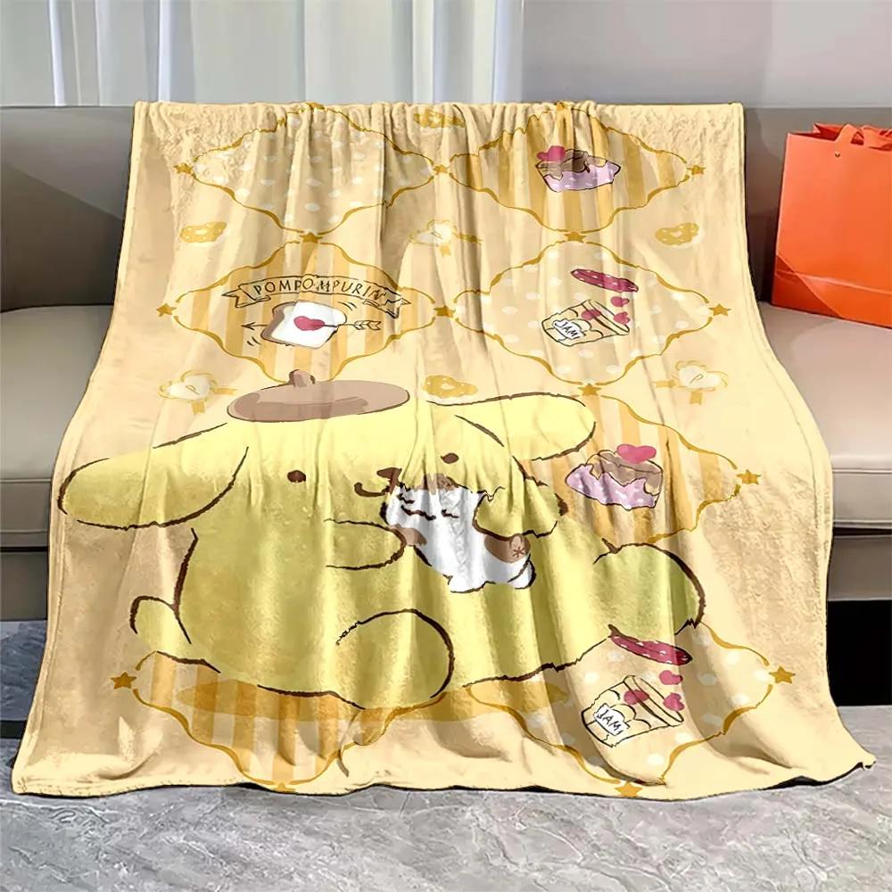 Pom Pom Purin Printed Blanket Kawaii Dog Cartoon Flannel Fluffy Soft Blanket for Adult Plush Sofa  Picnic Beach Towel