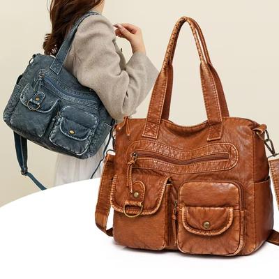 Retro Mode Motorrad Damen Tasche Neue Vielseitige Hochwertige Reisetasche Große Kapazität Pendler Einfache Umhängetasche