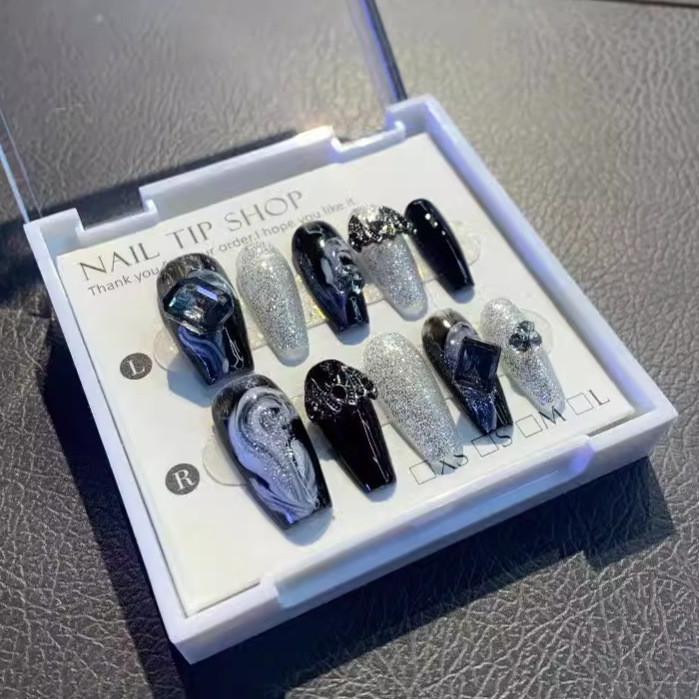 

Ручная работа, накладные ногти, модный, повседневный, простой, изысканный, классический стиль ногтей, патч XS