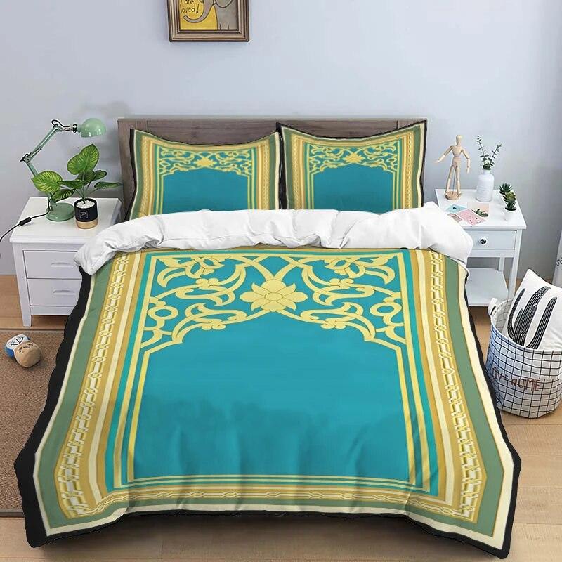 Muslim Prayer Kawaii  Bedding Sets New Greek Key Meander Duvet Cover Sets Bed Linens Queen King Size Modern Geometric Bedspread