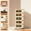 40-60cm Wide Transparent Foldable Double Door Floor Storage Cabinet with Multiple Layers