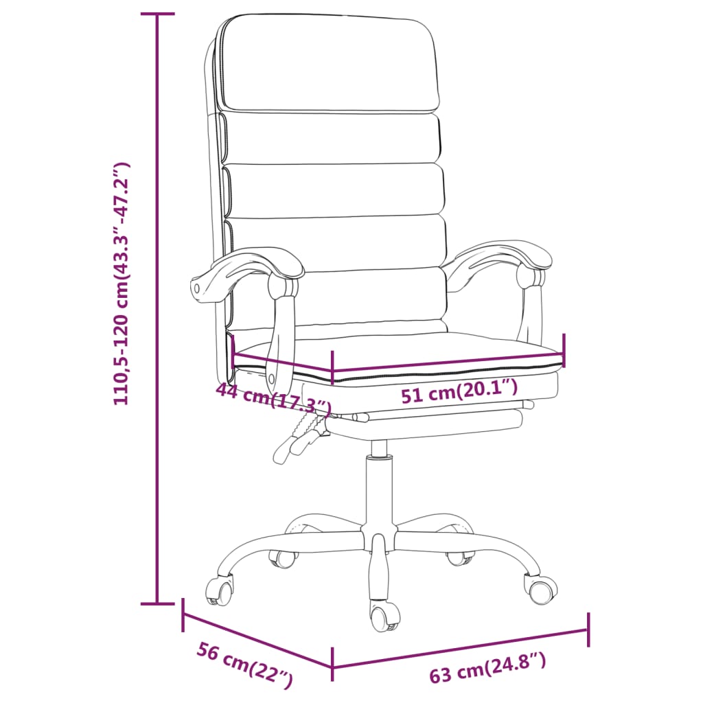 Office Chair with Massage Function Cream Synthetic Leather