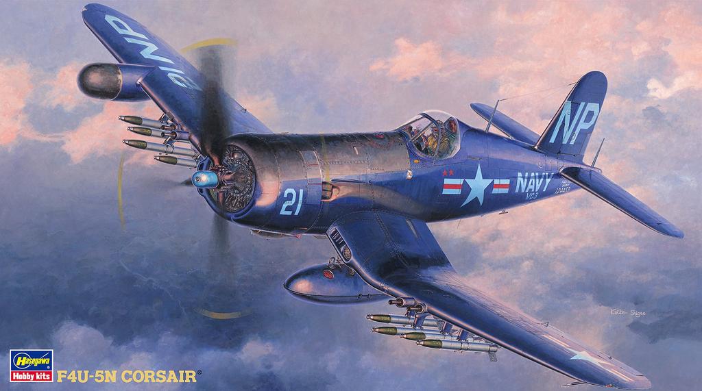 Hasegawa US Corps Night Fighter Corsair Plastic Model Kit JT75 1/48 Navy/Marine F4U-5N