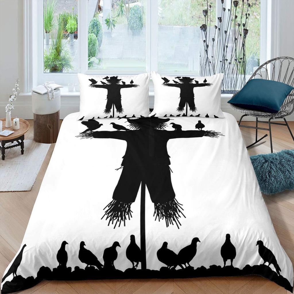 Pigeon Peace Duvet Cover Set Cute Bird Pattern King Queen Size Polyester Comforter Cover with Pillowcase for Teens Bedding Set