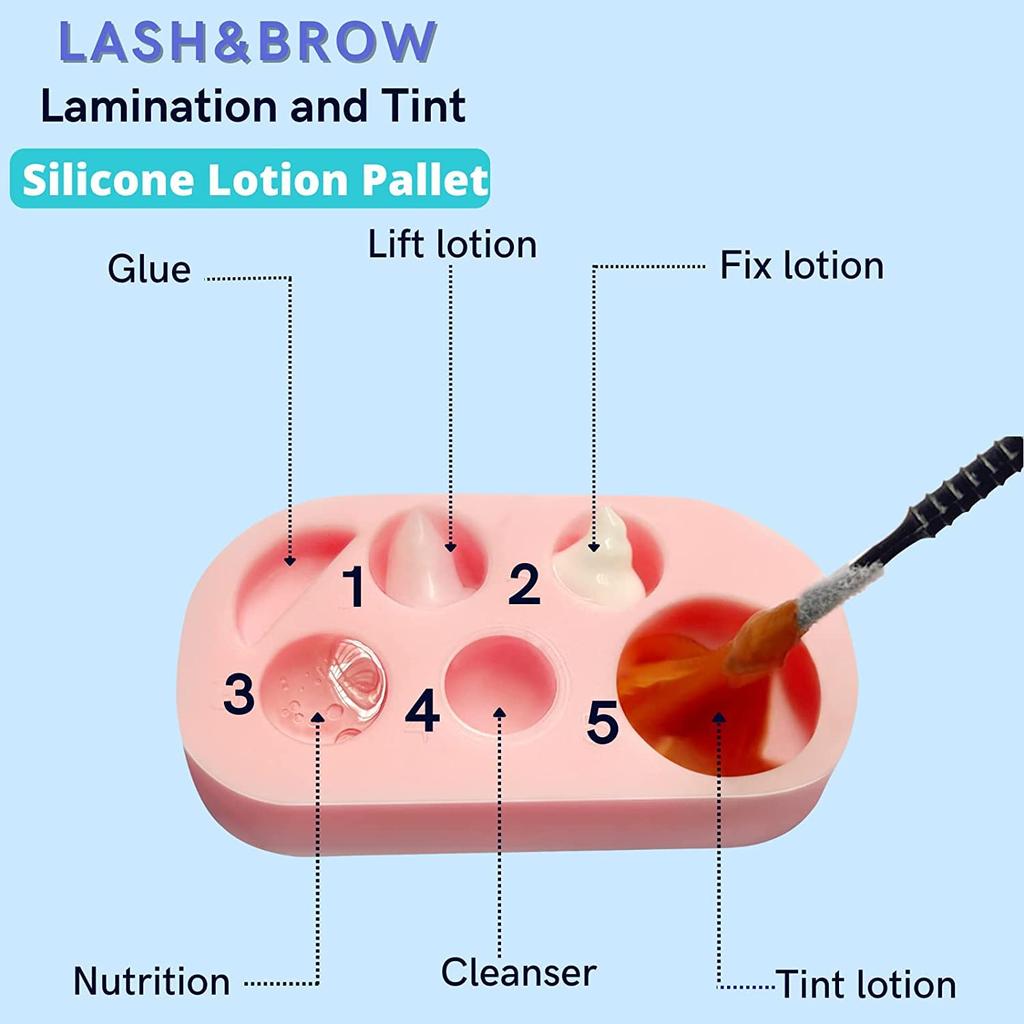 Lash Lift Brow Lamination Palette, Rapid Eyelash Eyebrow Lifting Tray, DIY Tint Mixing Tool For Perming Lashes At Home Salon Usage -1000 Applications