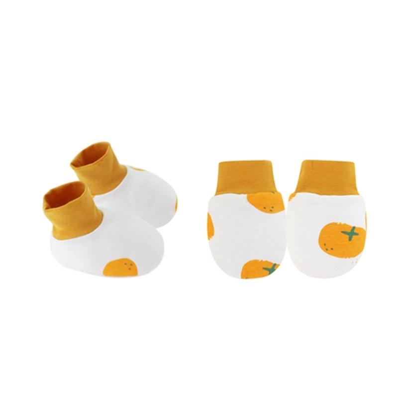 No Scratch Mittens Socks Set Toddler Mitts Baby Mittens Cotton Gloves Footwear Baby Breathable Gloves for Boys Girls