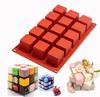 15Cavity Magic Cube Splice Cake Square Brownie Molds Mousse French Dessert Jelly Pudding Soap Candy Pastry Mold Cake for Baking