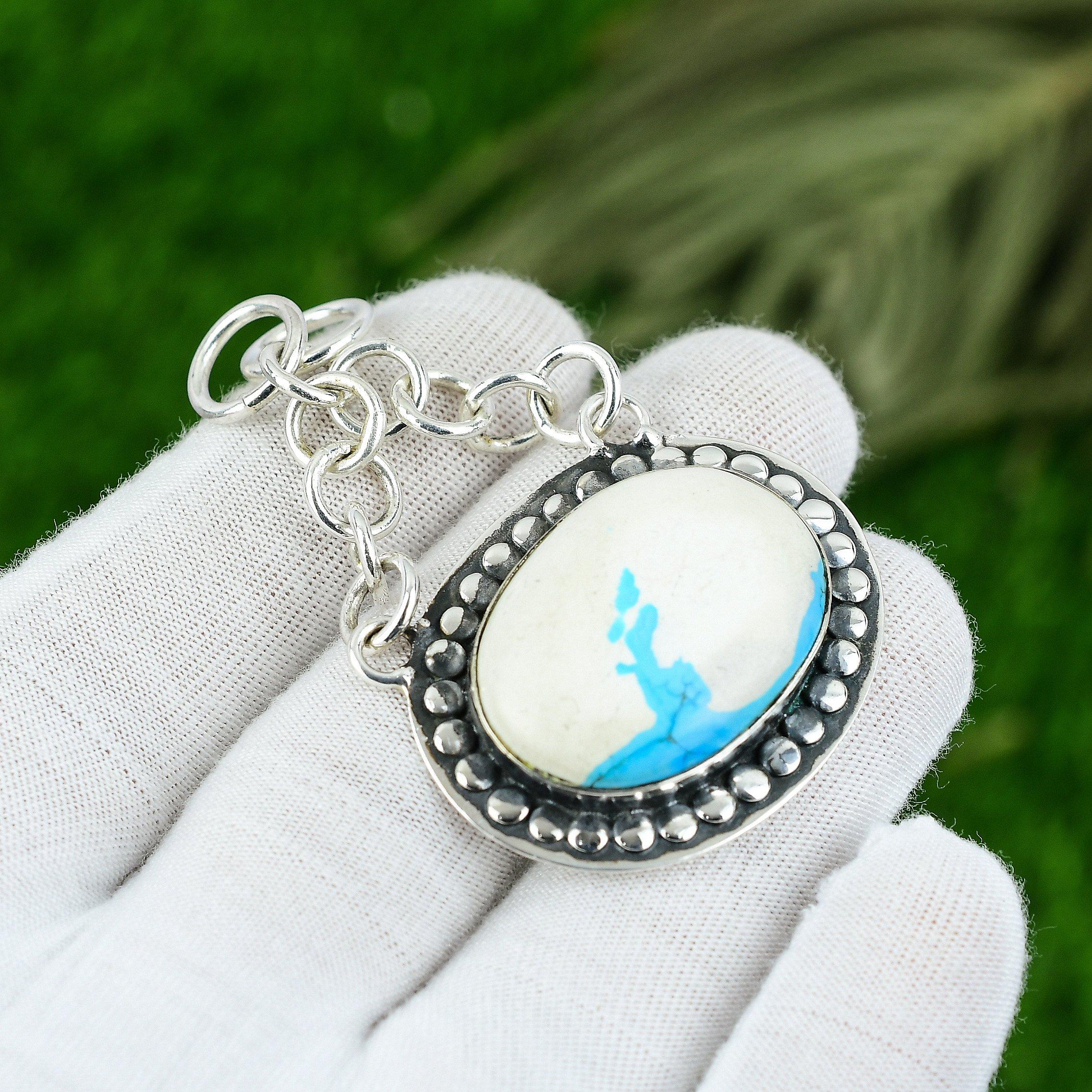 

Натуральный кулон с драгоценным камнем Аризонская бирюза, ювелирное изделие из стерлингового серебра 925 пробы для девочек