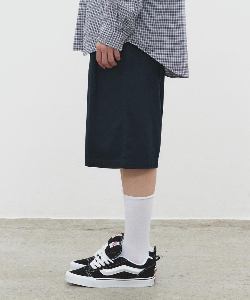DECET Cotton 2Pleats Shorts Dcpt041Navy