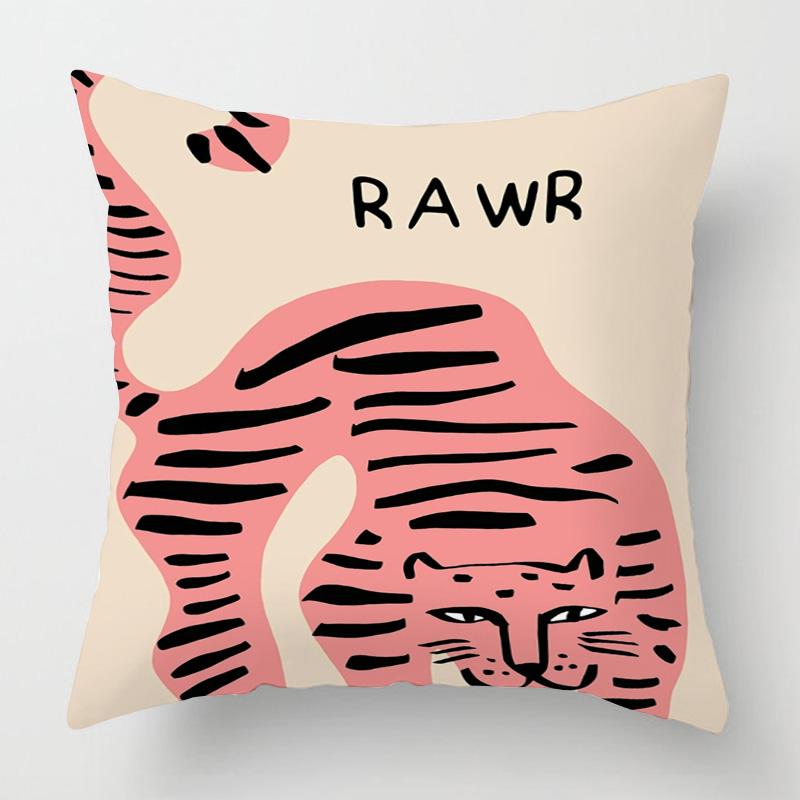Geometric animal pattern pillow cover 18x 18 inch printed cushion cover machine washable home sofa decoration 45x45cm