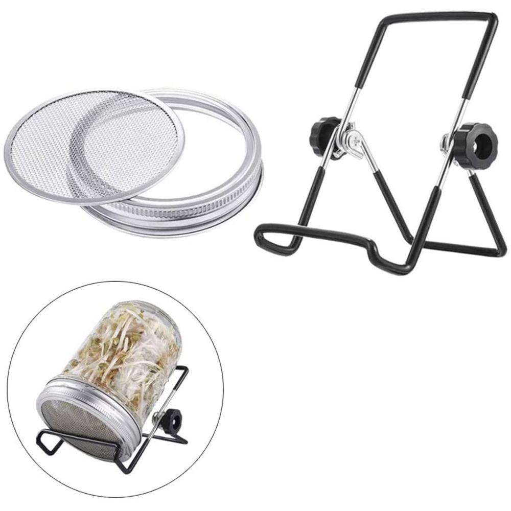 Healthy Organic Wide Mouth Stainless Steel Sprouter Mason Jars Germination Cover Sprouting Jar Kit