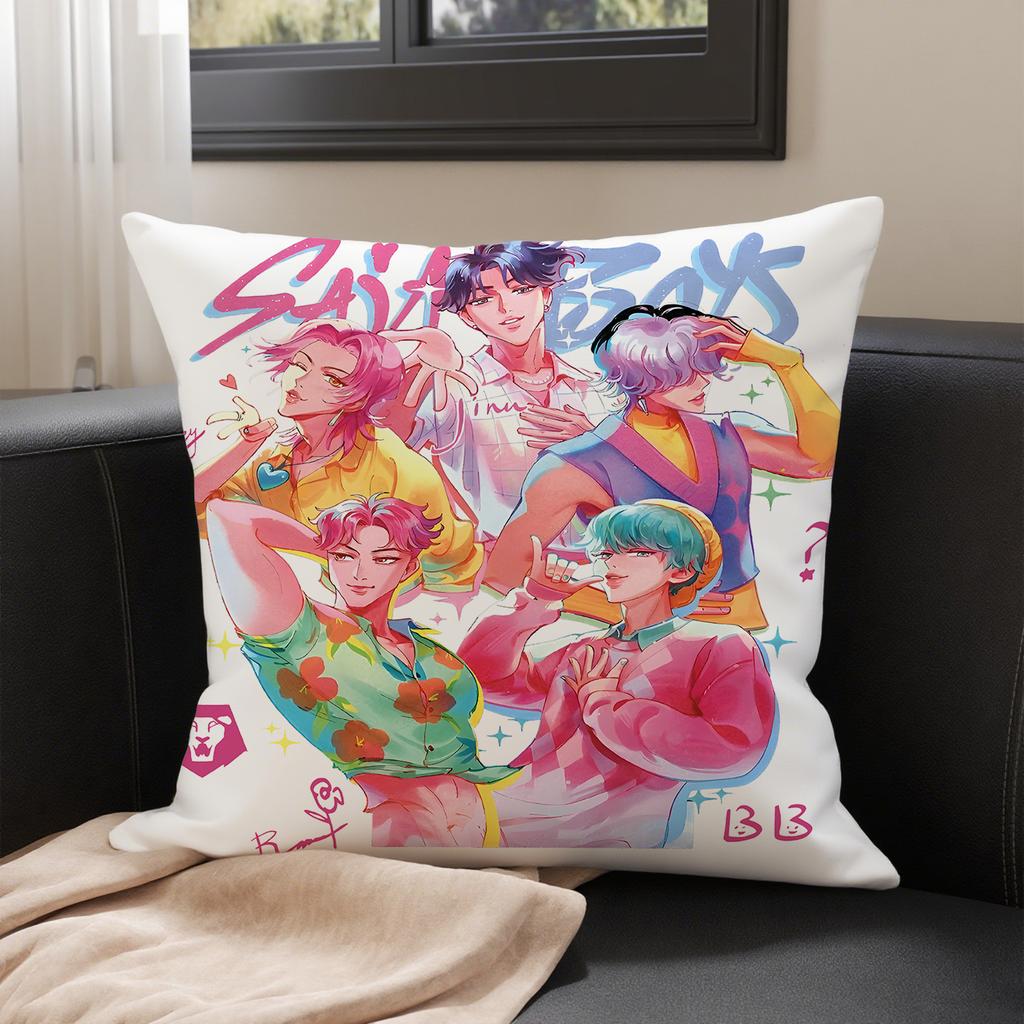 KPop Demon Hunters  Huntrx on the pillowcase: colorful anime patterns, super eye-catching fashion home decoration