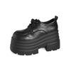 Petites chaussures simples à plateforme compensée pour homme, automne 2025, nouveau style rétro et chaussures en cuir petites anglaises