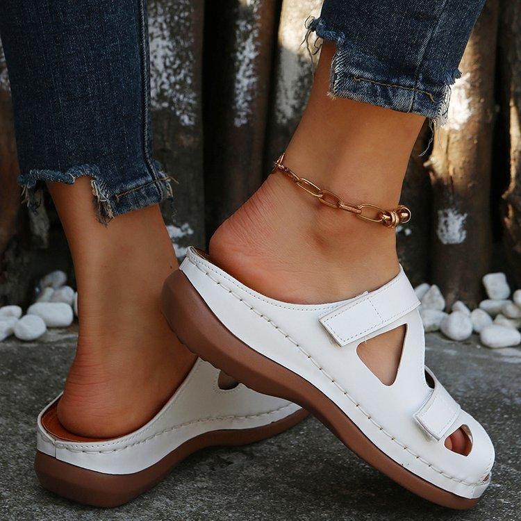 2023 Summer New Roman Sandals Casual Wedge Slippers Hollowed Out Fashion Breathable Women's Shoes