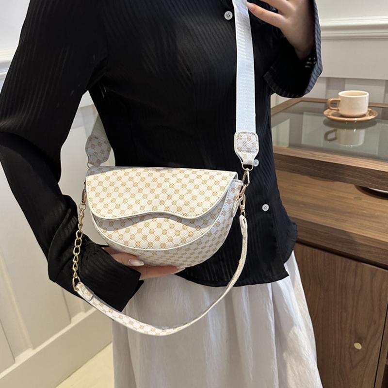 Vintage Pattern Crossbody Bags for Women Shoulder Bag Trend Small Purse and Handbag Luxury Designer Female Saddle Bag
