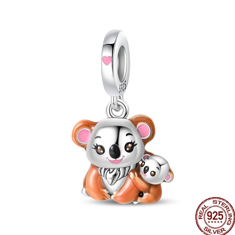 Copper Magician Circus Playing Cards Teddy Bear Charm Beads Suitable Fit Pan Original Bracelet Diy Jewelry