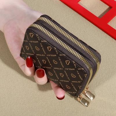 Women's Short Wallet Large Capacity Multiple Card Slots Coin Purse Card Holder With ID Window Zipper Card Cases Holder Student Handbag