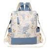 Fashion Color Blocking PU Leather Backpacks Multi Function Anti Theft Design Women's Backpack Large Capacity Leisure Travel Bags